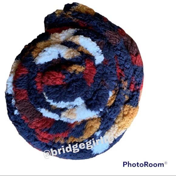 Pendleton Sherpa Fleece Blanket Twin Legend Lake Dark Blue - Picture 5 of 5